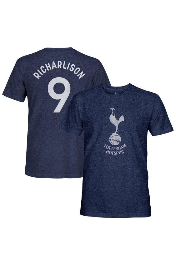 Men's 1863FC Richarlison Heather Navy Tottenham Hotspur Player Name & Number Twisted Tri-Blend Slub T-Shirt