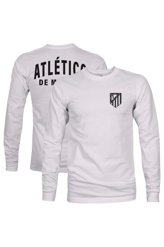 Men's 1863FC Silver Atletico de Madrid Team Arch Long Sleeve T-Shirt