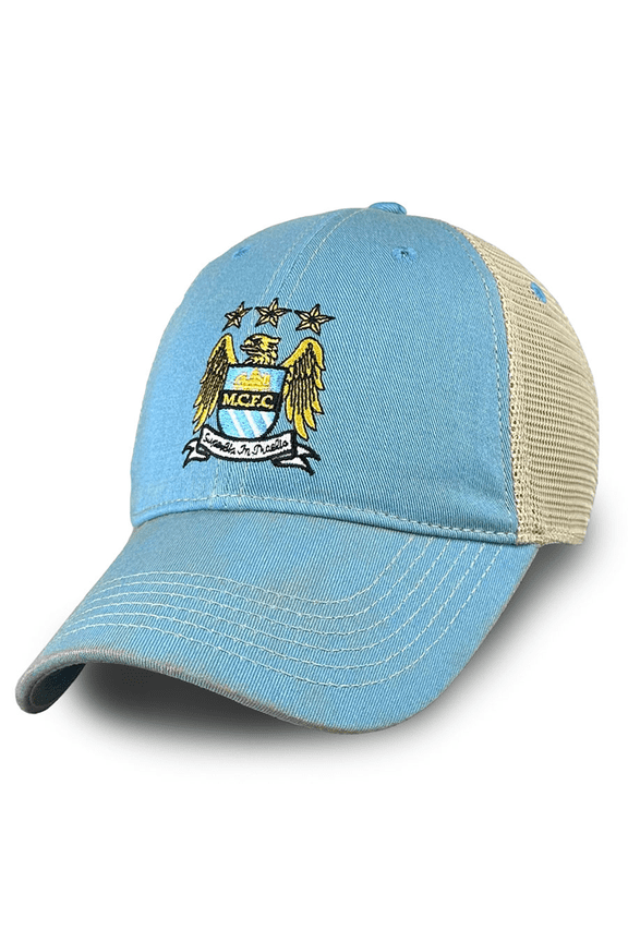 Men's 1863FC  Sky Blue Manchester City Retro Tea Washed Vintage Trucker Adjustable Hat