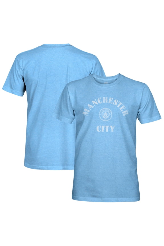 Men's 1863FC Sky Blue Manchester City Team Arch Retro Tri-Blend T-Shirt