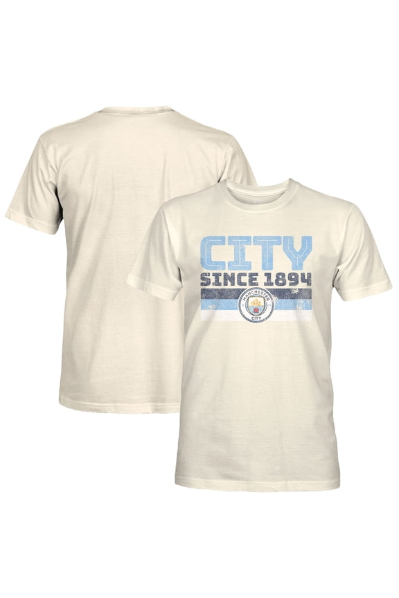 Men's 1863FC Tan Manchester City Retro Stripes T-Shirt