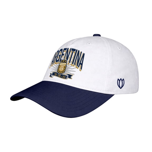 Men's 1863FC White Argentina National Team Drop Shadow Wordmark High Point Adjustable Hat