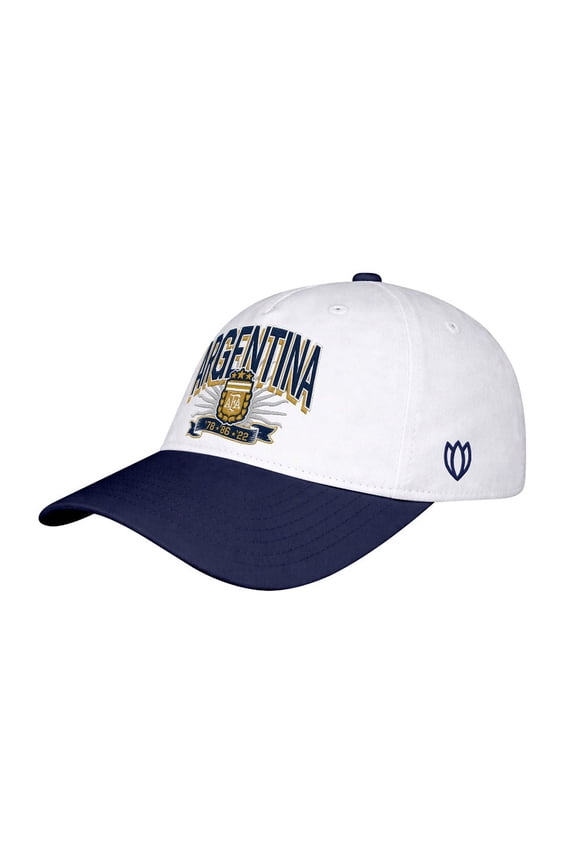 Men's 1863FC White Argentina National Team Drop Shadow Wordmark High Point Adjustable Hat
