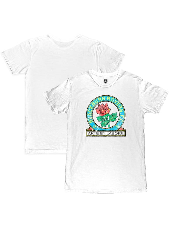 Men's 1863FC White Blackburn Rovers Color Crest Slub T-Shirt