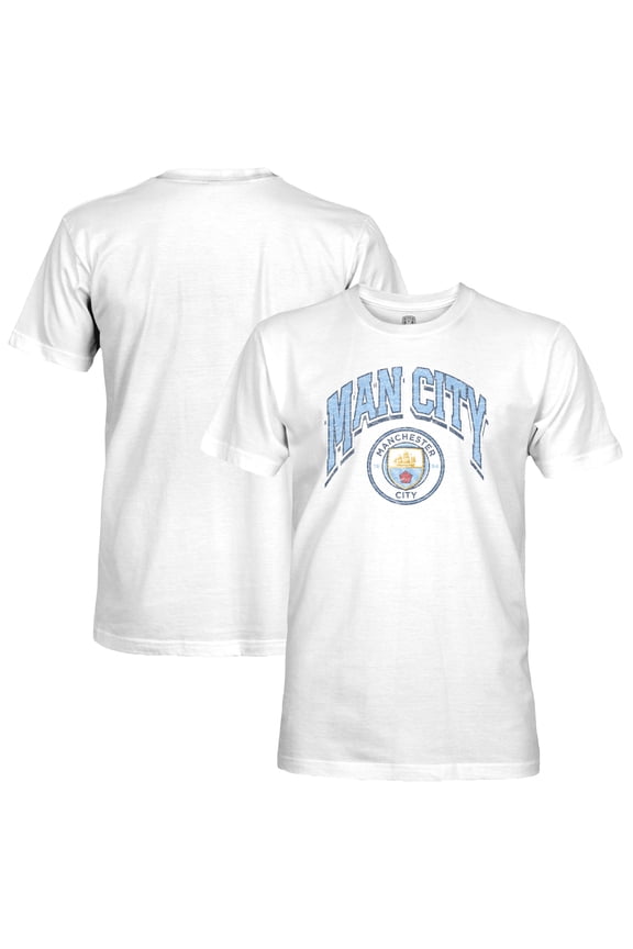 Men's 1863FC White Manchester City Retro Wordmark Slub T-Shirt