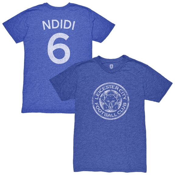 Men's 1863FC Wilfred Ndidi Blue Leicester City Retro Player Name & Number Tri-Blend T-Shirt