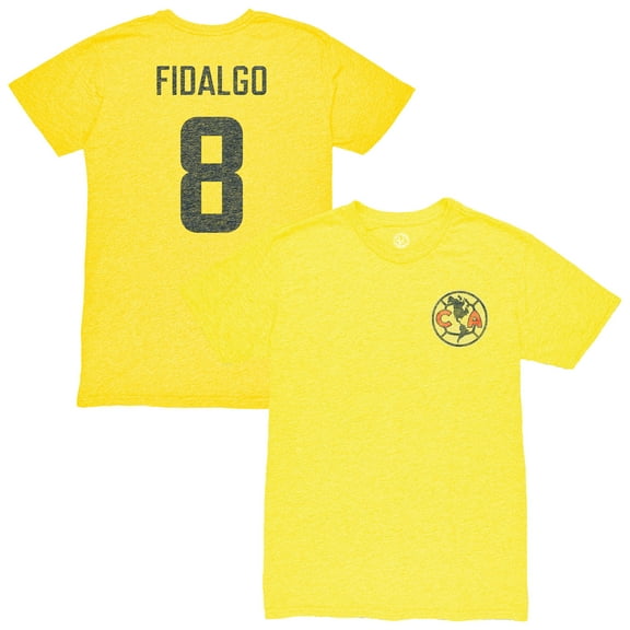 Men's 1863FC -lvaro Fidalgo Yellow Club America Retro Player Name & Number Tri-Blend T-Shirt