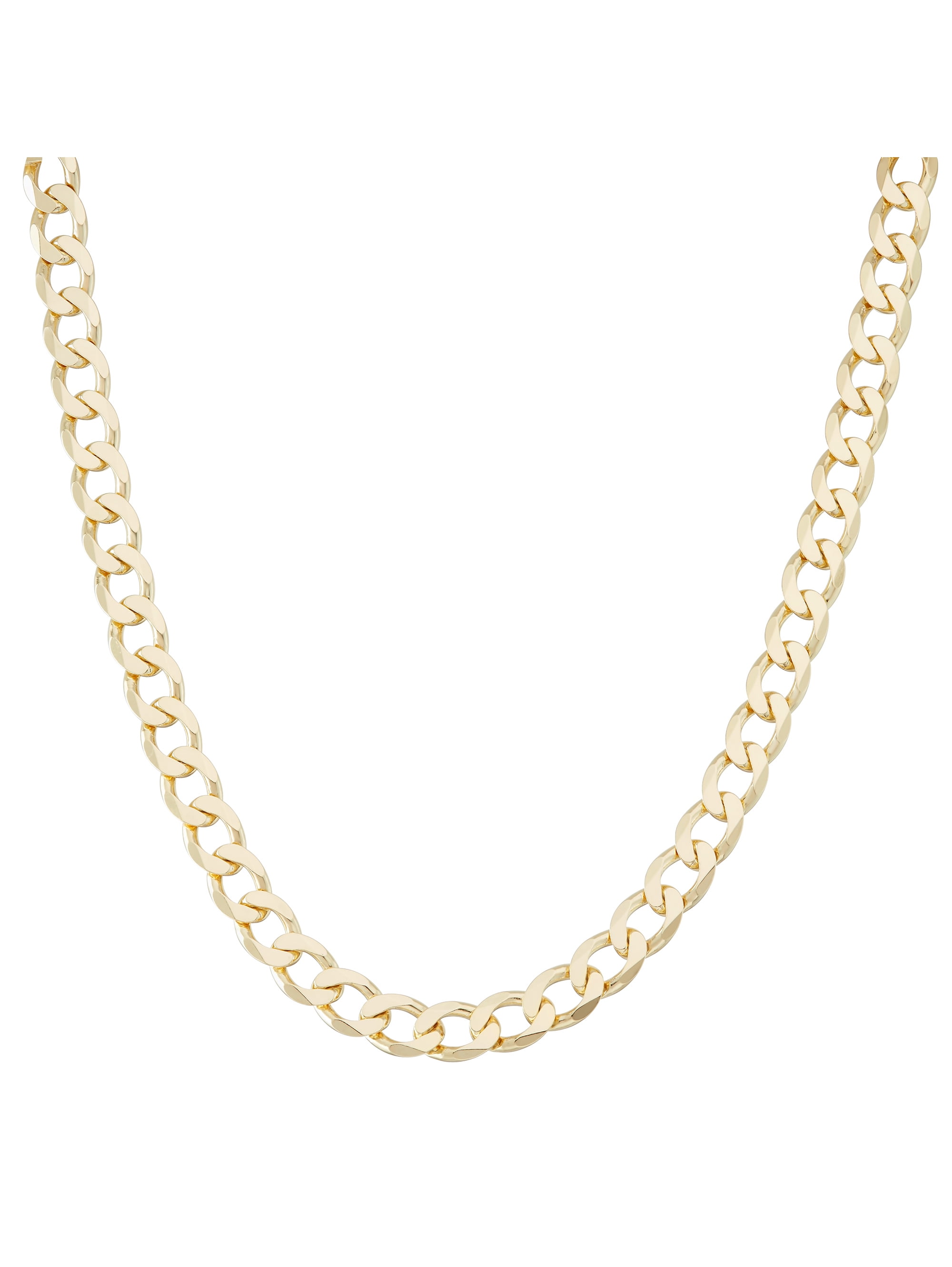 FOREVER NEW Men's 18kt Gold over Sterling Silver 8.8mm Curb Necklace, 24"