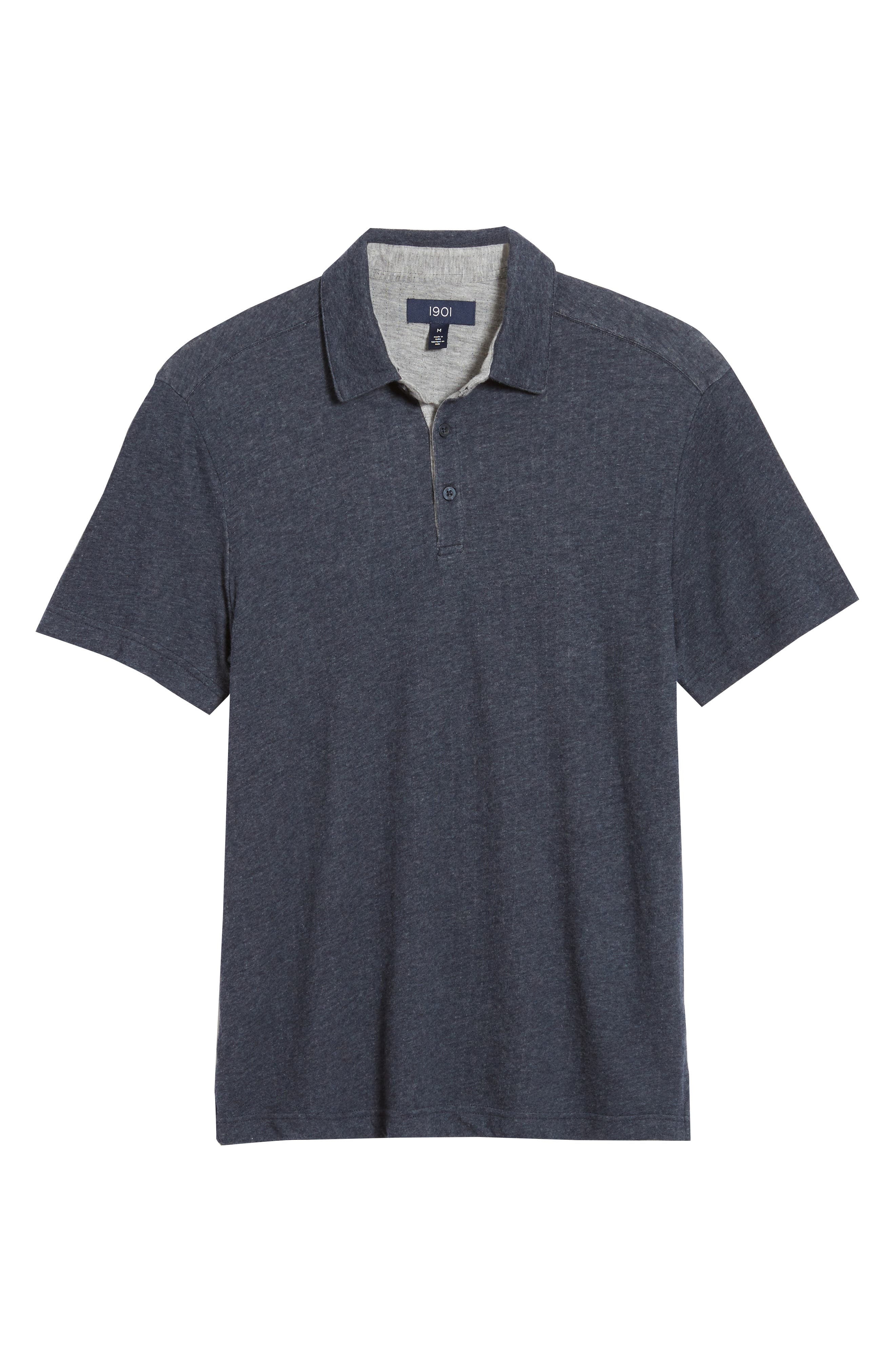 Men s 1901 Heathered Polo Size XX Large Blue Walmart