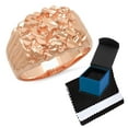 thumbnail image 1 of Men's 19mm Rose Gold Plated Nugget Pinky Ring, Size 15 + Gift Box, 1 of 6