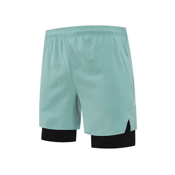 Men's 2 in 1 Athletic Running Shorts 7" Inseam Performance Short Pants with Compression Liner, Quick Dry Training Workout Short with Zipper Pockets for Fitness