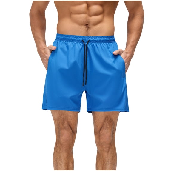 Men's 2 in 1 Athletic Shorts 5" Inseam Quick Dry Running Short Pants with Compression Liner, Muscle Fit Training Shorts for Workout, Zipper Pockets Elastic Waist