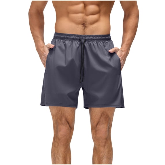 Men's 2 in 1 Athletic Shorts 5" Inseam Quick Dry Running Short Pants with Compression Liner, Muscle Fit Training Shorts for Workout, Zipper Pockets Elastic Waist