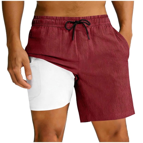 Men's 2 in 1 Athletic Shorts 7 Inch Inseam Performance Workout Short Pants with Compression Liner & Phone Pocket, Quick Dry Training Running Wear for Basketball