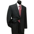 thumbnail image 1 of Men's 2 Button Dark Grey Single Breasted, 100% Super Fine Wool Business ~ Wedding 2 Piece Side Vented 2 Piece Suits For Men Pleated Pants, 1 of 1