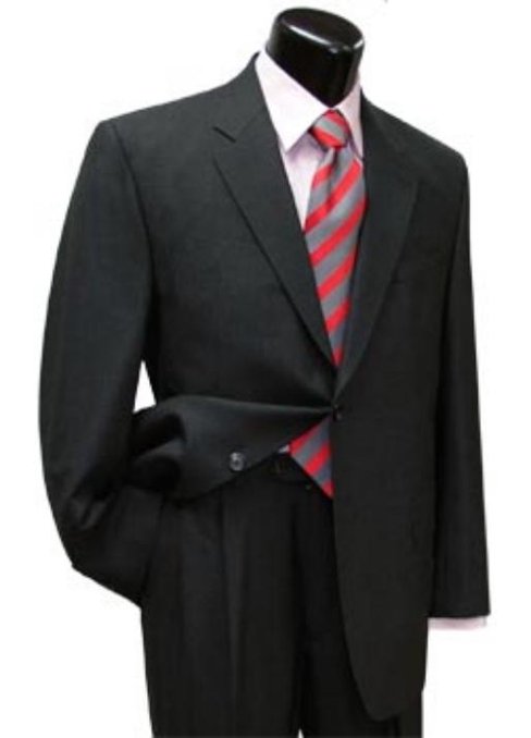 2 Button Peak Lapel Business ~ Wedding 2 Piece Side Vented Suit Comes In Black / Dark Navy / Charcoal Gray / Light Gray main image 1