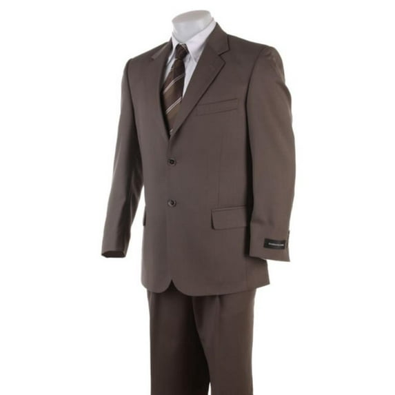 Men's 2 Button English Brown Super Wool Business Business ~ Wedding 2 Piece Side Vented 2 Piece Suits For Men