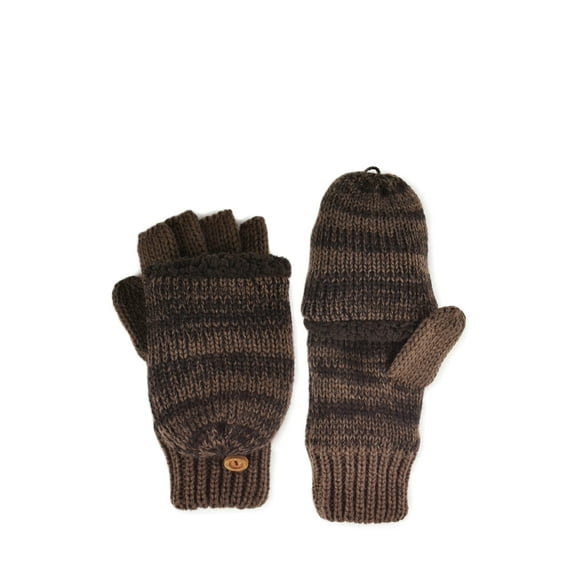 Men's 2 Color Marl Flip Mittens