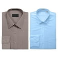 thumbnail image 1 of Men's 2 Pack Berlioni Button Regular Fit Solid  Casual Cotton Polyester Blend Long Sleeve Dress Shirt, 1 of 3