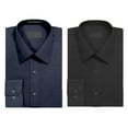 thumbnail image 1 of Men's 2 Pack Berlioni Button Regular Fit Solid  Casual Cotton Polyester Blend Long Sleeve Dress Shirt, 1 of 3