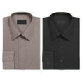 thumbnail image 1 of Men's 2 Pack Berlioni Button Regular Fit Solid  Casual Cotton Polyester Blend Long Sleeve Dress Shirt, 1 of 3