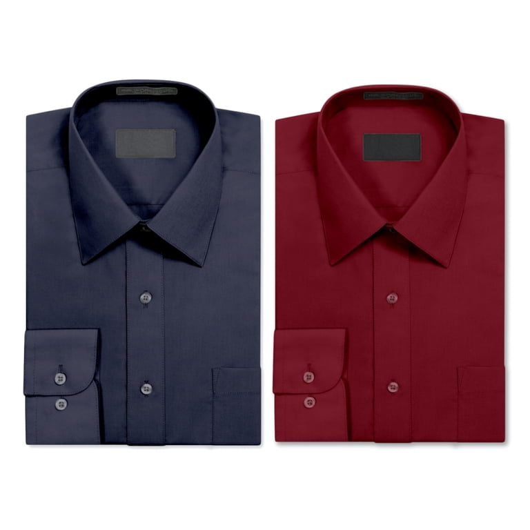 Men's 2 Pack Berlioni Button Regular Fit Solid Casual Cotton Polyester Blend Long Sleeve Dress Shirt - Walmart.com Men's 2 Pack Berlioni Button Regular Fit Solid Casual Cotton Polyester Blend Long Sleeve Dress Shirt - Walmart.com