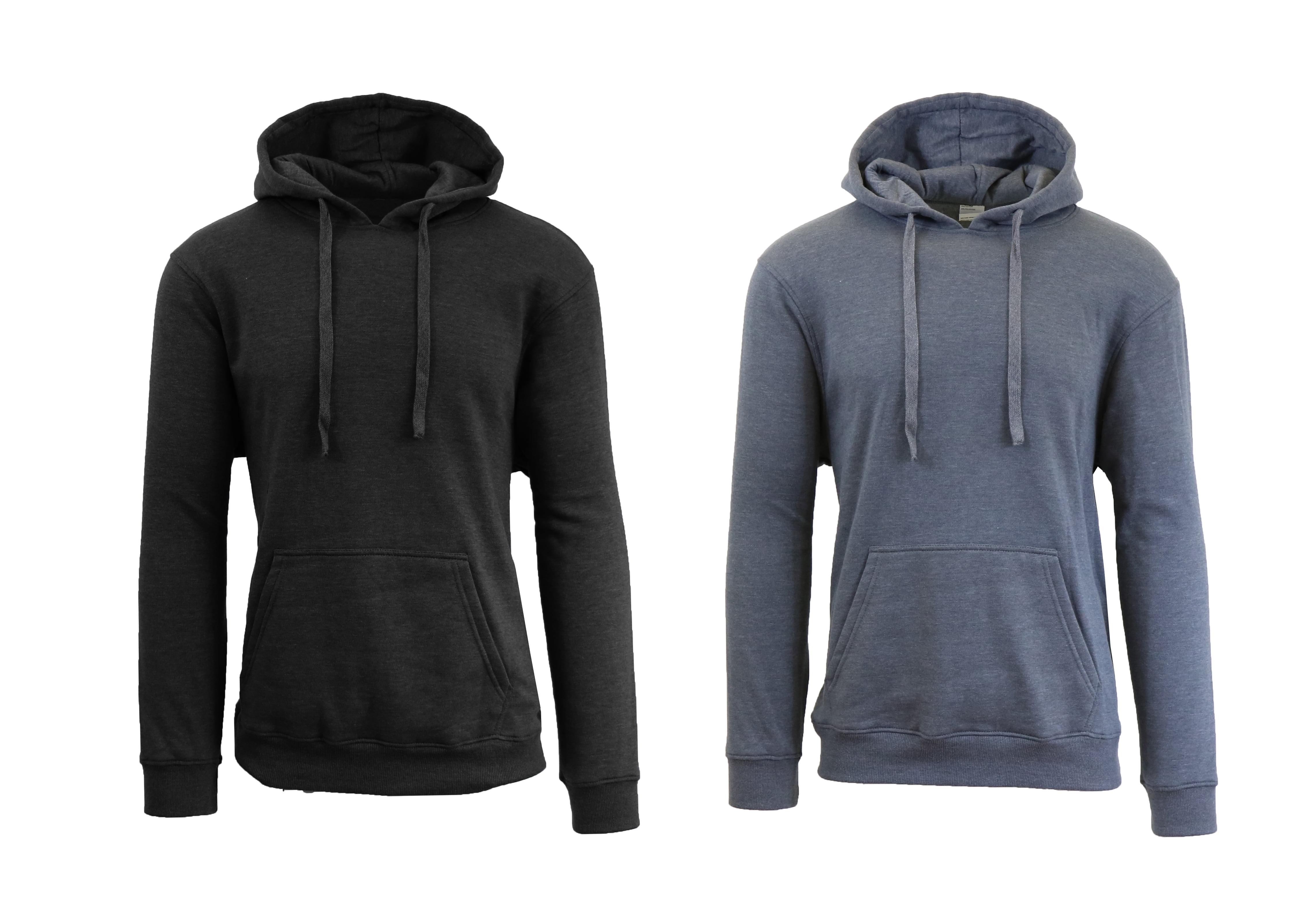 Men s 2 Pack Fleece Lined Hoodie Walmart