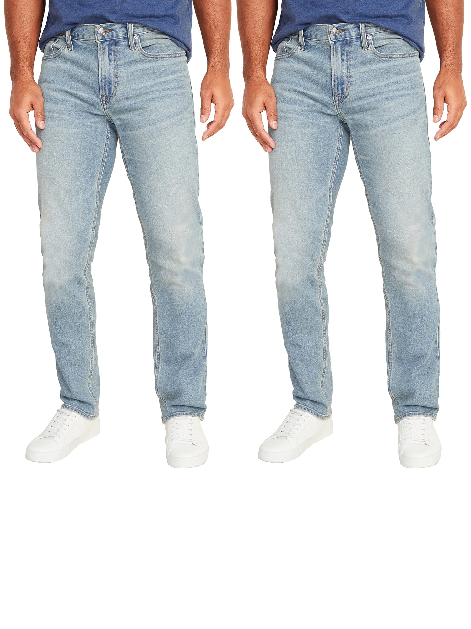Men's 2-Pack Flex Stretch Slim Straight Jeans with 5 Pocket (Sizes, 30 ...