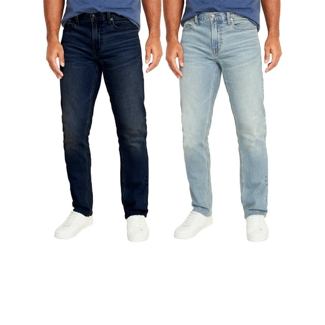 Men's 2Pack Flex Stretch Slim Straight Jeans with 5 Pocket (Sizes, 30
