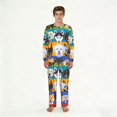 thumbnail image 1 of Men's 2 Pack Pajama Set Long Sleeve Sleepwear Soft Loungewear Pjs Sets, Colorful Dog Dogs Pattern, 1 of 6