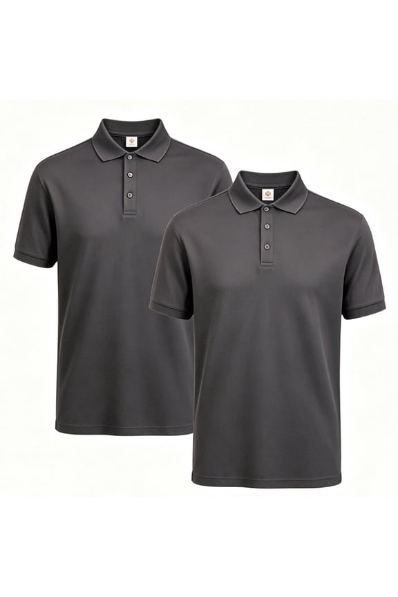 Men's Polo Shirts Short Sleeve Breathable Cotton XL 2-Pack