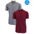 thumbnail image 1 of Men's 2-Pack Short Sleeve Slim-Fit Solid Dress Shirts (S-5XL), 1 of 2
