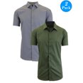 thumbnail image 1 of Men's 2-Pack Short Sleeve Slim-Fit Solid Dress Shirts (S-5XL), 1 of 2