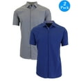 thumbnail image 1 of Men's 2-Pack Short Sleeve Slim-Fit Solid Dress Shirts (S-5XL), 1 of 2