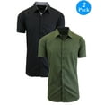thumbnail image 1 of Men's 2-Pack Short Sleeve Slim-Fit Solid Dress Shirts (S-5XL), 1 of 2