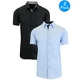 thumbnail image 1 of Men's 2-Pack Short Sleeve Slim-Fit Solid Dress Shirts (S-5XL), 1 of 2