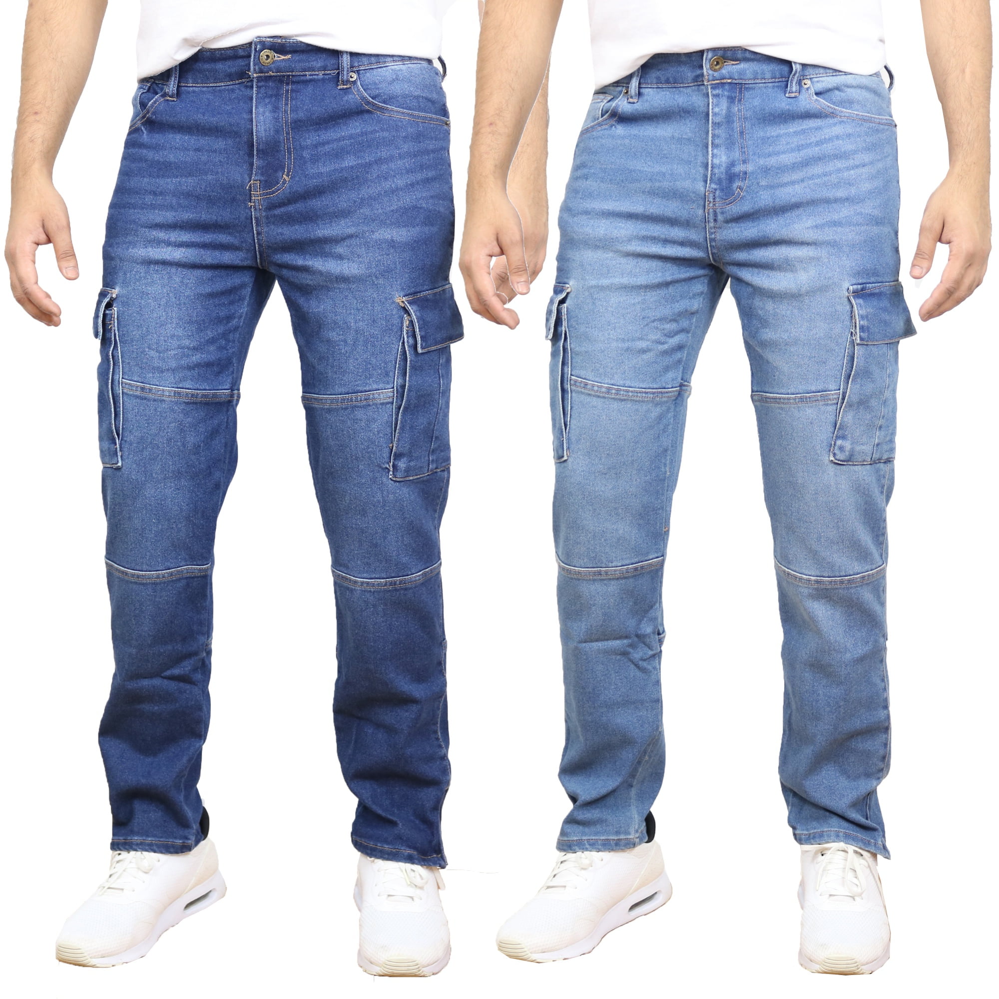 Trend4us Men's Distressed Multi-Pocket Chain Cargo Jeans main image 1