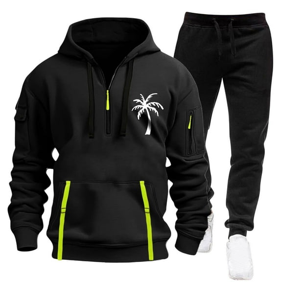 Men's 2 Pack Sweatsuit Casual Outfit Set Jogging Suit Hoodies Sports Sweatshirt Set Tracksuit Athletic Pullover