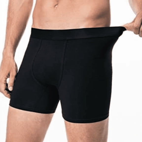 Men's 2 Packs Underwear Steel Strength Premium Cotton Boxer Brief Breathable Pants Trousers - Black