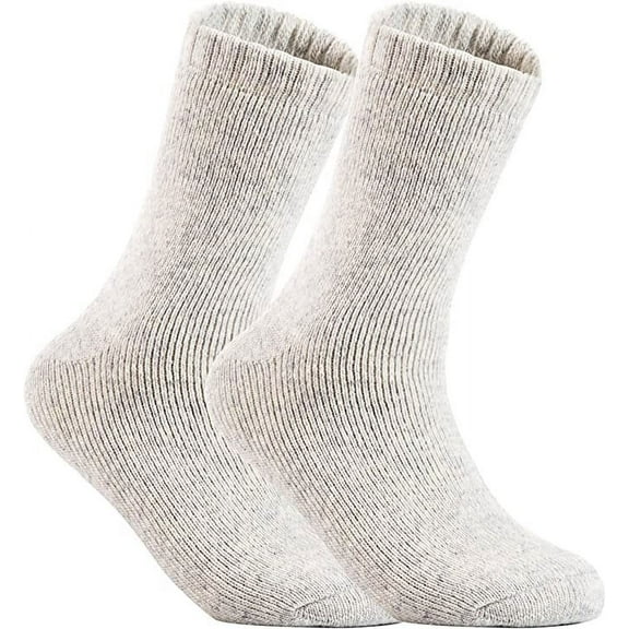 Men's 2 Pairs High Performance Wool Socks. Breathable & Lightweight Crew Socks as Hiking Socks & Running Socks Size 6-9Light Gray