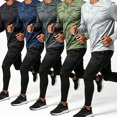 thumbnail image 1 of Men's 2 Piece Athletic Outfit Set, Camo Quick Dry Long Sleeve T-Shirt and 2 in 1 Running Pants, Workout Gym Training Sportswear Tracksuit, 1 of 9