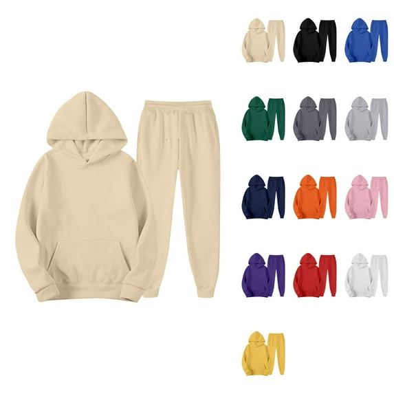 Men's 2-Piece Casual Hooded Tracksuit Set – Zip/Pullover Hoodie & Joggers for Autumn Winter Wear