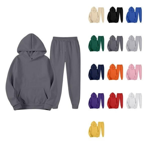 Men's 2-Piece Casual Hooded Tracksuit Set – Zip/Pullover Hoodie & Joggers for Autumn Winter Wear