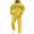thumbnail image 1 of Men's 2 Piece Casual Outfits Full Zip Sweatsuit Workout Solid Jacquard Jogging Suit Set Athletic Jogging Fall Winter Tracksuit, 1 of 4