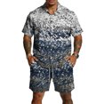 thumbnail image 1 of Men's 2 Piece Casual Retro Summer Beach Button Down Shirt Short Sleeve Shirts and Shorts Outfits Sets, 1 of 6