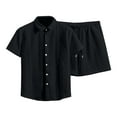 thumbnail image 1 of Men's 2 Piece Casual Sets Short Sleeve Button Down Shirts and Loose Pants, Comfortable Fabric, Suitable for Summer Beach Vacations and Daily Wear, US Sizes, 1 of 3