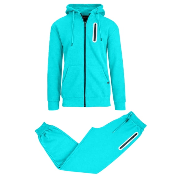 Men's 2-Piece Fleece-Lined Full Zip Hoodie & Jogger Set