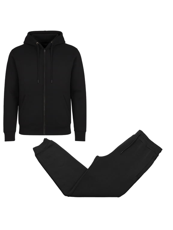 Men's 2-Piece Fleece-Lined Full Zip Hoodie & Jogger Set