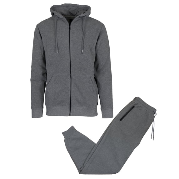 Men's 2-Piece Fleece-Lined Full Zip Hoodie & Jogger Set