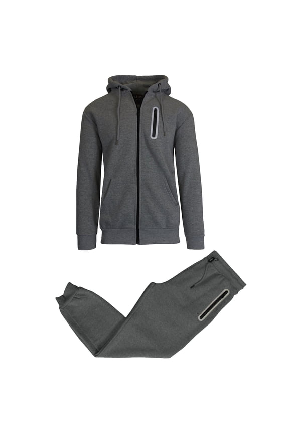Men's 2-Piece Fleece-Lined Full Zip Hoodie & Jogger Set